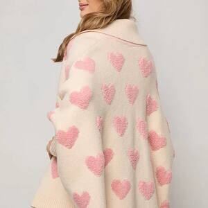 SAACHI Heart Open Front Cardigan Pink Size Medium